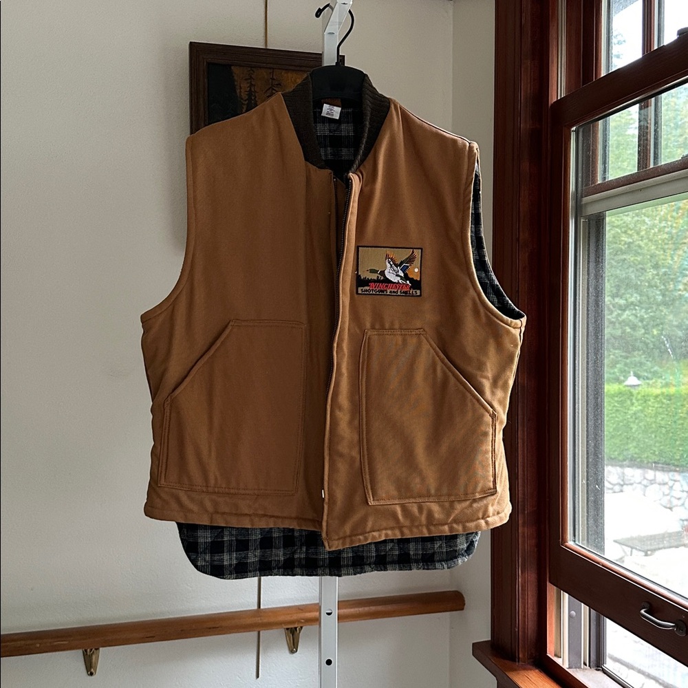 Vintage silver needle khaki Outerwear vest